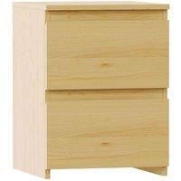Vida Designs Denver 2 Drawer Bedside Table Cabinet Chest Handle Free Modern Bedroom Furniture Pine