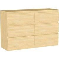 Vida Designs Denver 6 Drawer Chest Of Drawers Handle Free Modern Bedroom Furniture Pine