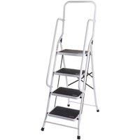 Home Vida 4 Step Folding Ladder With Handrail Anti-Slip Mat