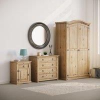 Vida Designs Corona Trio Bedroom Set Furniture (Bedside Chest, Chest Of Drawers, Wardrobe)