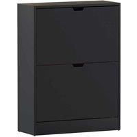 Vida Designs 2 Drawer Shoe Cabinet - Black