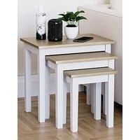 Vida Designs Yorkshire Nest Of 3 Tables - White/Oak