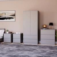 Vida Designs Denver 4Pc Bedroom Set(2 Bedside,3 Drawer Chest,Wardrobe)