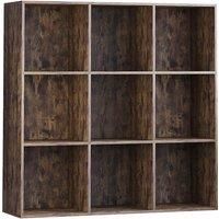 Vida Designs Durham 3x3 Cube Storage Unit - Dark Wood, Brown