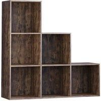 Vida Designs Durham 6 Cube Staircase Storage Unit - Dark Wood, Brown