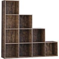 Vida Designs Durham 10 Cube Staircase Storage Unit - Dark Wood, Brown