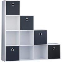 Vida Designs Durham 10 Cube Storage Unit with White & Cube Storage Basket Set of 5 - Black, black