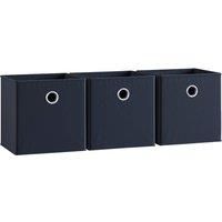 Vida Designs Durham Cube Storage Basket Set of 3 - Black, black