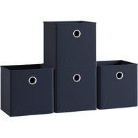 Vida Designs Durham Cube Storage Basket Set of 4 - Black, black