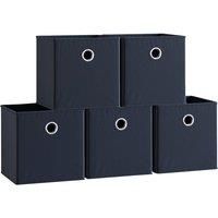 Vida Designs Durham Cube Storage Basket Set of 5 - Black, black