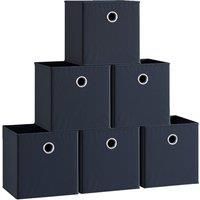 Vida Designs Durham Cube Storage Basket Set of 6 - Black, black