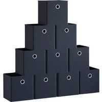 Vida Designs Durham Cube Storage Basket Set of 10 - Black, black
