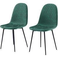 Vida Designs Luton Set Of 2 Fabric Dining Chairs Green
