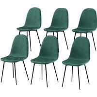 Vida Designs Luton Set Of 6 Fabric Dining Chairs Green