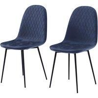 Vida Designs Luton Set Of 2 Fabric Dining Chairs Blue, Blue