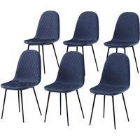 Vida Designs Luton Set Of 6 Fabric Dining Chairs Blue