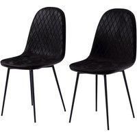 Vida Designs Luton Set Of 2 Fabric Dining Chairs Black, Black