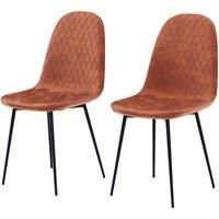 Vida Designs Luton Set Of 2 Fabric Dining Chairs Orange