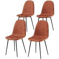 Vida Designs Luton Set Of 4 Fabric Dining Chairs Orange, Orange