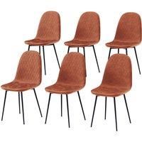 Vida Designs Luton Set Of 6 Fabric Dining Chairs Orange