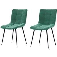 Vida Designs Richton Set Of 2 Fabric Dining Chairs Green