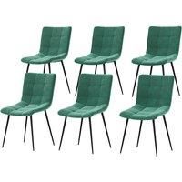 Vida Designs Richton Set Of 6 Fabric Dining Chairs Green