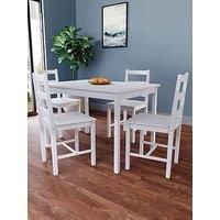 Vida Designs Yorkshire 108 Cm Dining Table + 4 Chairs - White