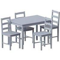 Vida Designs Yorkshire 108 Cm Dining Table Plus 4 Chairs - Grey