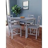 Vida Designs Yorkshire 108 Cm Dining Table Plus 4 Chairs - Grey