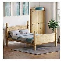 Vida Designs Corona Solid Pine Bed Frame - High Foot End