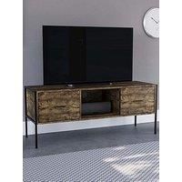 Vida Designs Brooklyn 2 Drawer Tv Unit - Fits Up To 50/60 Inch Tv - Dark Oak