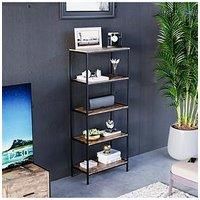 Vida Designs Brooklyn 5 Tier Bookcase - Dark Oak