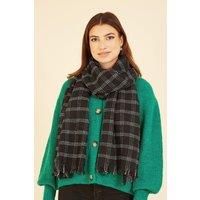 Yumi Women's Black Check Scarf