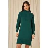 Yumi Green Cable Knit Tunic Dress S/M Green