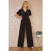 Black Sparkle Velvet Jumpsuit
