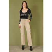 Stone Stretch Cargo Canvas Stretch Pants