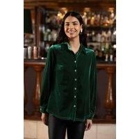 Green Velvet Relaxed Fit Shirt