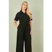 Black Utility Relaxed Fit Jumpsuit