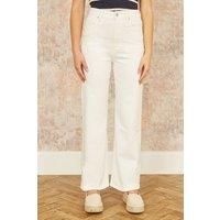 Yumi White Wide Leg High Waist Jeans (UK, Numeric, 10, Regular, Regular, White)