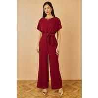 Yumi Burgundy Batwing Stretch Jumpsuit (Burgundy, 14)