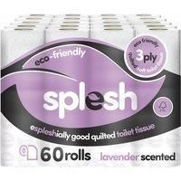 Splesh by Cusheen Toilet Roll Bulk Buy (60 Toilet Rolls) - Eco-Friendly, Soft & Quilted 3-Ply Toilet Paper, Made from Sustainably Sourced Pulp - Lavender Fragrance