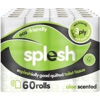 Splesh Toilet Roll Eco-Friendly, Soft & Quilted, Aloe Vera, 60 Rolls