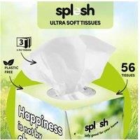 Splesh 3-Ply Facial Tissues Ultra Soft 12 Cube Boxes (672 Total) Bulk Pack