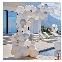 Ginger Ray White & Silver Hen Party Balloon Arch Kit with Slogans - 75 Balloons