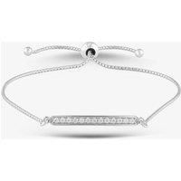 T.H.Baker Women's Silver & Cubic Zirconia Bar Toggle Bracelet 2THB018604 | Size: Adjustable