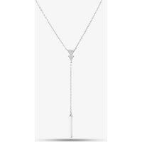 Sterling Silver Cubic Zirconia Triangle Lariat Necklace N611054