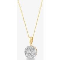 9ct Yellow Gold 0.50ct Diamond Circle Pendant Necklace TH0121971