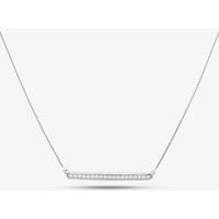 T.H.Baker Women's Silver & Cubic Zirconia Bar Necklace 2THB018504 | Size: 18 inches