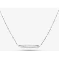 T.H.Baker Women's Silver & Cubic Zirconia Open Oval Necklace 2THB020704 | Size: 18 inches