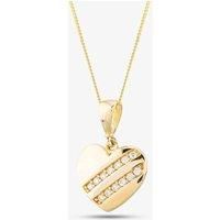 9ct Yellow Gold Cubic Zirconia Heart Necklace P1610Y